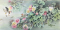 花間鴛鴦圖 Mandarin Ducks in Bloom — original hand-painted Chinese ink bird-and-flower painting by Master Jiang Jinqing (峻清书画)