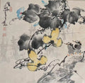 葫蘆鳥雀圖 Sparrows & Gourd (福祿) — original hand-painted Chinese ink bird-and-flower painting by Master Jiang Jinqing (峻清书画)