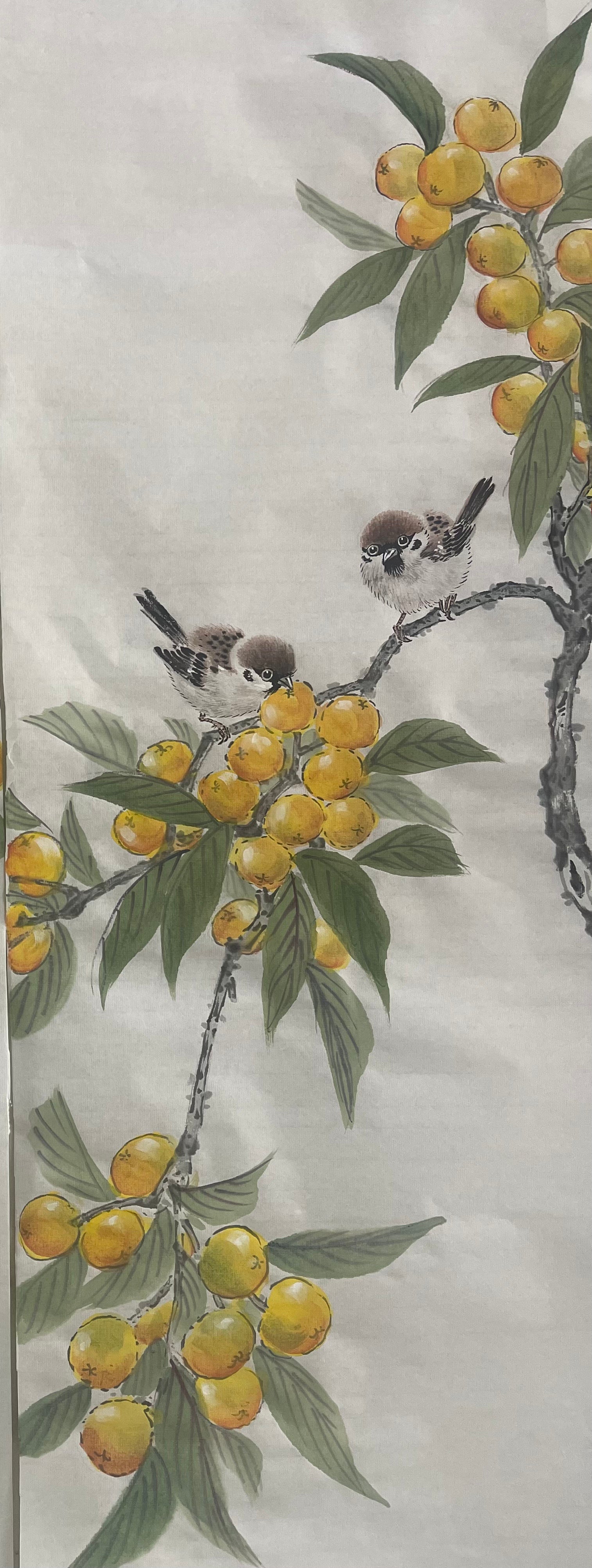 麻雀四條屏（一）Sparrows Panel 1 — Master Jiang Jinqing