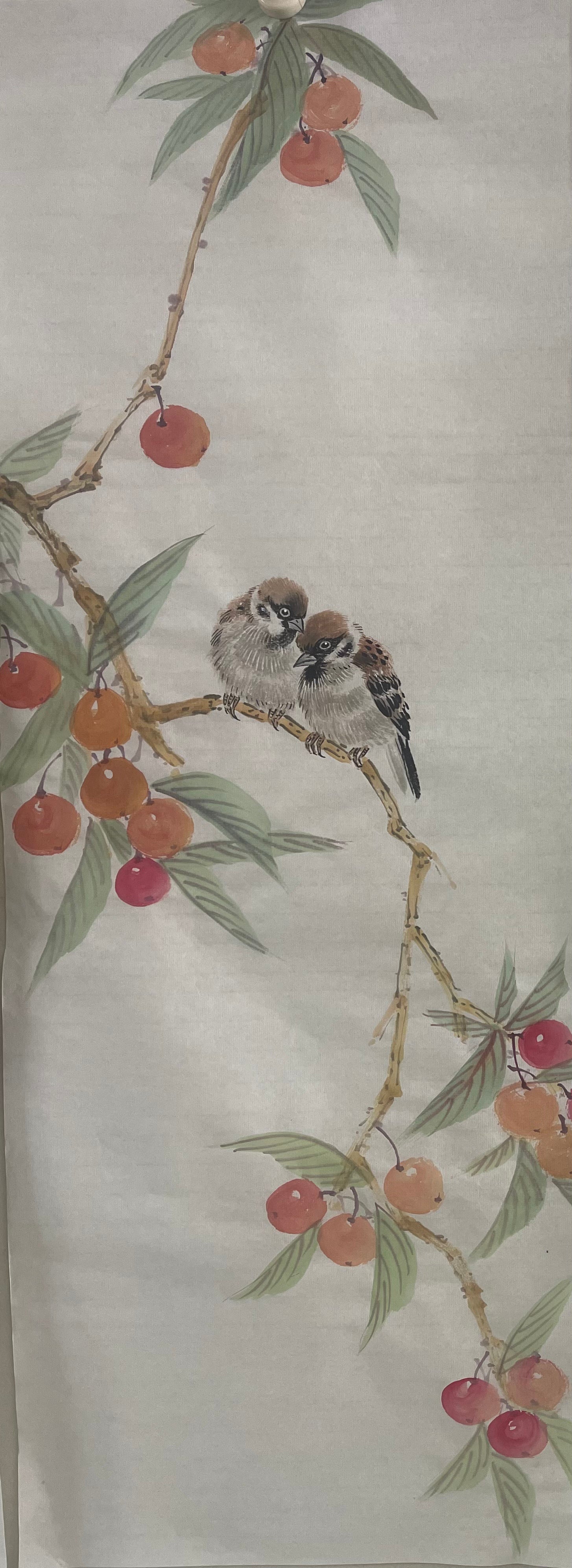 麻雀四條屏（二）Sparrows Panel 2 — Master Jiang Jinqing