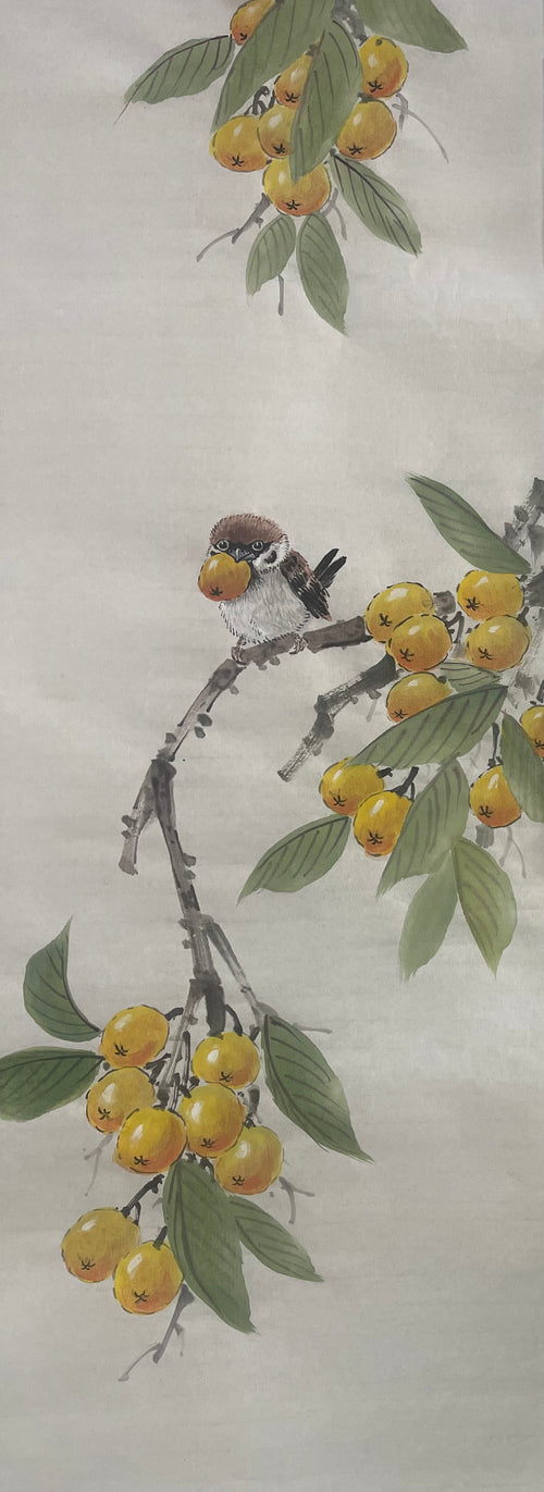 麻雀四條屏（三）Sparrows Panel 3 — Master Jiang Jinqing